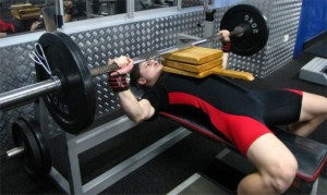 Australian School Bench Press Record Holder demonstrating a Board Press